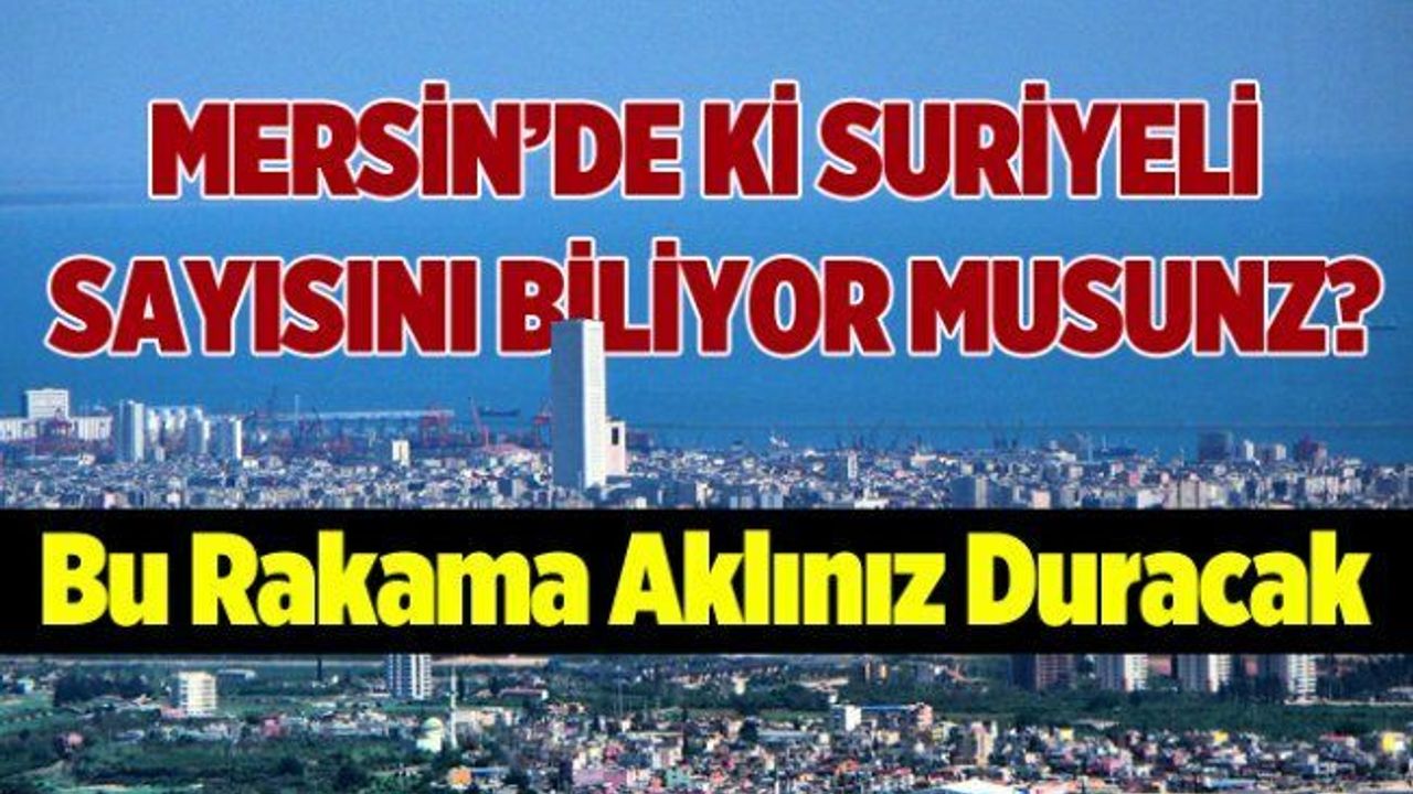 İşte Mersin'deki Suriyeli Sayısı
