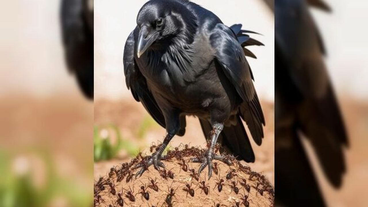 Karga Kendini Hasta Hissettiğinde... Karıncaları Arar!