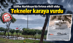 Silifke Narlıkuyu’da fırtına etkili oldu: Tekneler karaya vurdu