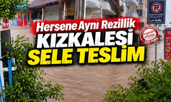 Kızkalesi sele teslim: Şiddetli yağmur sokakları suyla doldurdu