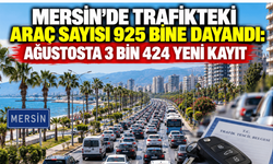 Mersin’de trafikteki araç sayısı 925 bine dayandı: Ağustosta 3 bin 424 yeni kayıt