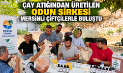 Çay atığından üretilen odun sirkesi Mersinli çiftçilerle buluştu