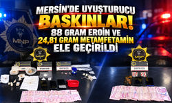 Mersin'de Torbacılara Operasyon! Eroin, Metamfetamin, Silah ve Para Ele Geçirildi