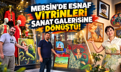 Tarsus'ta Dikkat Çeken Proje! Mağaza Vitrinlerinde Resim Sergisi