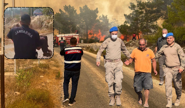 Jandarma, Orman Yangınına Hızla Müdahale Ederek Vatandaşları Kurtardı