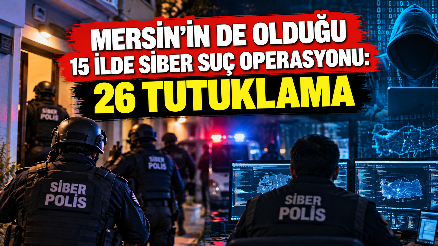Mersin’in de olduğu 15 ilde siber suç operasyonu: 26 tutuklama