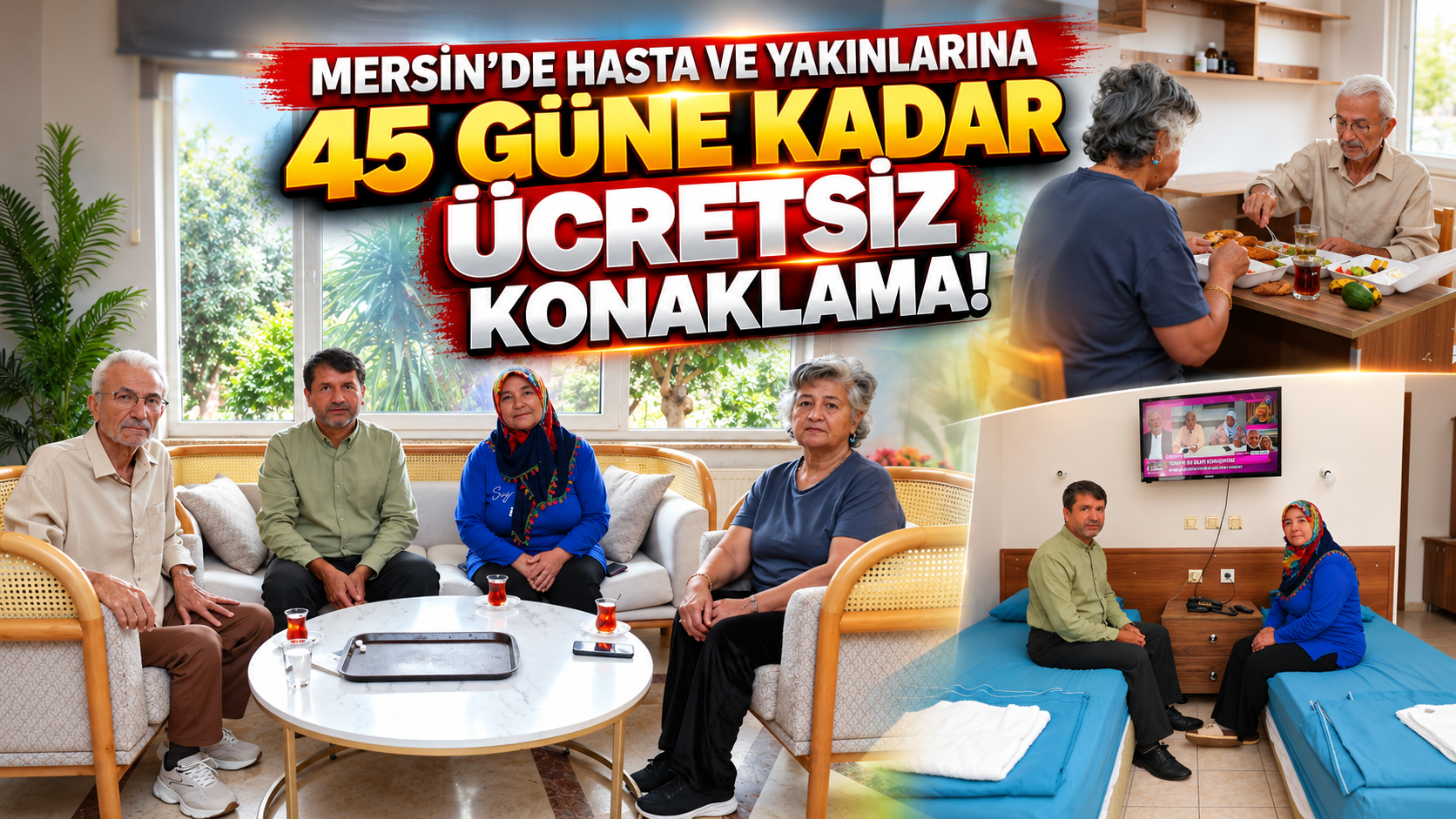 Mersin'de Hasta ve Yakınlarına 45 Güne Kadar Ücretsiz Konaklama!